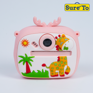 Sureto Digital Mini Instant Camera Giraffe Pink with Thermal Paper