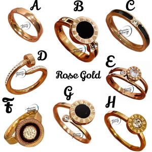 Cincin Premium Rose Gold Suasa Titanium Romawi Gold Wanita Fashion Accessories Lz