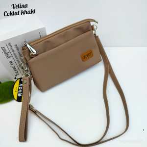 TAS SELEMPANG VELINA BY NONIE TAS ANTI AIR TERLARIS TAS DUA RUANG LOKAL KUALITAS IMPORT