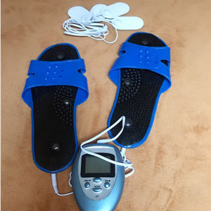 全身经络疏通按摩器 E-stim Set Electric Pulse Therapy Body Massage Machine Relax Stiff Sore Muscle Pain Relief with Magnetic Foot Massager Slippers Skin Adhesive Electrodes Pads