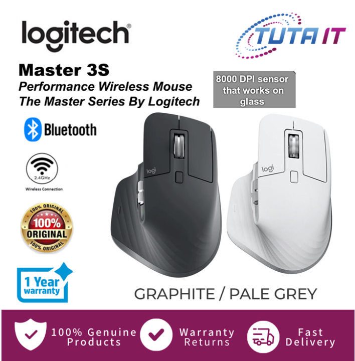 Logitech Master Series MX Master 3S Performance Wireless Mouse, USB-a to  USB-C, Pale Gray 