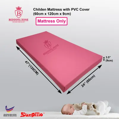 Children Mattress with PVC Cover (Size 60cm x 120cm x 9cm) Tilam PVC Taska PVC Mattress for Nursery