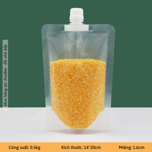 Túi đựng thực phẩm hạt khô ngũ cốc KOOBEE có tay cầm nắp đậy chống ẩm tái sử dụng nhiều lần (NB66)