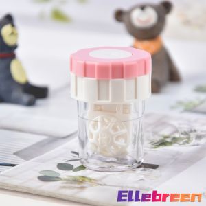 Contact Lens Cleaning Case Portable Rotating Manual Plastic Pink/Black/Orange/Blue 5 * 3.6 cm