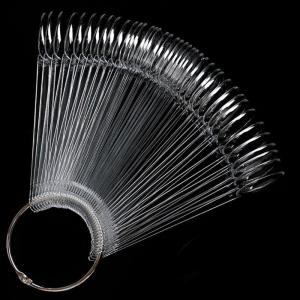 50 cái fan hâm mộ hình rõ ràng trưng bày móng Gậy Phụ Kiện Làm móng nghệ thuật cho sơn móng dạng gel thử nghiệm màu sắc và sử dụng thẩm mỹ viện