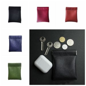 DINAH Self-closing Leather Makeup Coin Purse Waterproof Large Capacity Self-closing Lipstick Bag Sweet Mini Mini Makeup Bag Jewelry Packing