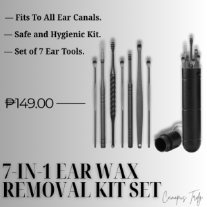 Best Seller 7-IN-1 EAR WAX REMOVAL KIT | Reusable Ear Cleaner | Ear Wax Removal Tools | Earwax Cleaner Tool Set | Ear Curette Stainless Steel Ear Wax Remover | Earpicks Ear Cleaner Spoon Care Cleaning Tool | Ear Curette Earwax Removal Kit With Storage Box