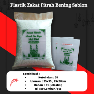 Plastik Zakat fitrah 3kg Tebal 08 per kg