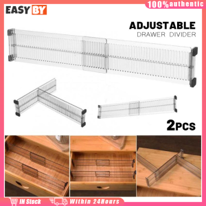 ของมาใหม่！แผ่นกั้นลิ้นชัก แบบใส ชั้นลิ้นชัก สําหรับตู้เสื้อผ้า 2 ชิ้น แบ่งช่องเก็บของ