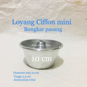 Loyang Ciffon mini/diameter 10 cm/Loyang ciffon mini bongkar pasang/cetakan kue/cetakan bolu mini/alumunium/alat dapur/bisa cod