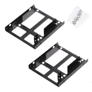 Double Deck HDDs SSD Mounting Bracket 2.5" to 3.5" Hard Drive Adapter SSD Bracket Metal HDDs Holder with Mounting Screw