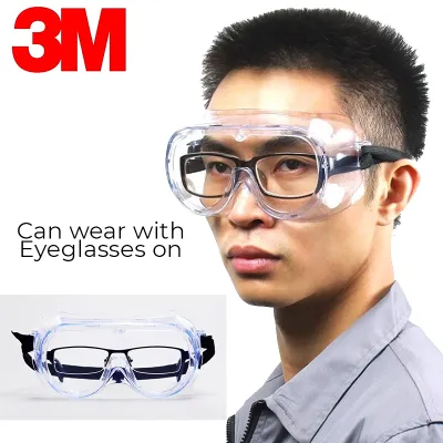 [SG SELLER] 3M 1621AF Anti Fog Clear Plastic Goggle Safety Splash Goggle Personal Protective Equipment [H211]