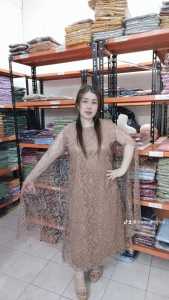 Dress Brokat Panjang Wanita Premium / Busana Muslim Wanita / Long dress / Gamis Kondangan