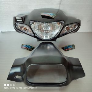 BATOK DEPAN BELAKANG SATRIA HIU SATRIA MALAYSIA LSCM PLUS REFLEKTOR DEPAN SEIN RETING KACA PUTIH FULLSET WARNA HITAM KUALITAS TERJAMIN