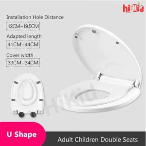 SG Seller Adult Toilet Seat With Child Potty Training Cover PP Material Double Seats Safe Close Convenient