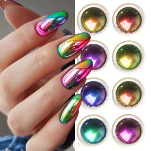 12 Colors Glitter Magic Mirror Nail Powder Chameleon Polarizing Nail Glitter High-Light Nail Art Decal Pigment DIY Manicure Dust h260819