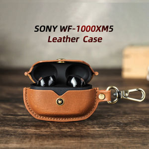 Genuine leather headphone storage case for WF-1000XM5 Handmade Headphones Case Wireless Bluetooth Charging-152c4c8b