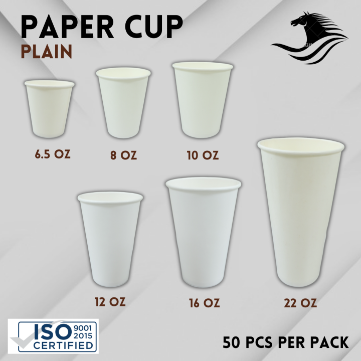 Paper Cup Plain White / Party Cups [50pcs] 6.5oz/8oz/10oz/12oz/16oz ...