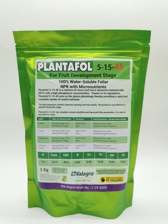 PLANTAFOL 5-15-45 NPK WITH MICRONUTRIENTS 1 KILOGRAM POUCH | Lazada PH