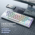 SOLAKAKA Hot-swappable Wireless Mechanical Keyboard 61 Keys RGB Backlit Bluetooth+2.4G Wireless+Type-C Wired 3-mode Connection Gaming Keyboard (SK961 ). 