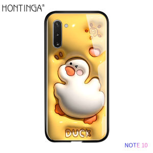 Hontinga Casing For Samsung Galaxy Note 10 Lite Plus Note 20 Ultra 8 9 S10 Plus Lite S10E S10+ S20 Ultra Plus S20+ FE Case Inflate Design Duck SpongeBob Phone Case Tempered Glass Back Casing Hard Cases
