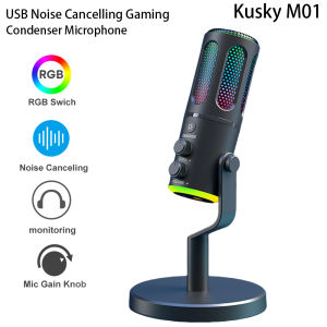 Kusky M01 USB Condenser Microphone with Smart NoiseReduction for StreamingGamingRecordingPCPhone