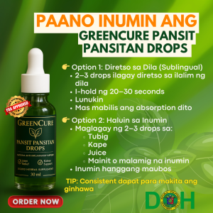 Green Cure "Ulasimang-Bato" or "Pansit-Pansitan" Drops. Natural Anti-Inflammatory Supplements. Gout and Arthritis Treatment Anti-inflammatory & Analgesic High Uric Acid Kidney Health (Diuretic) Nakakababa ng Cholesterol