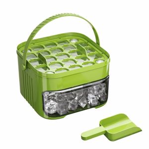 Easy Press Ice Cube Mold Box with Lid and Storage Convenient Plastic Ice Tray for Daily Drinks and Summer Parties