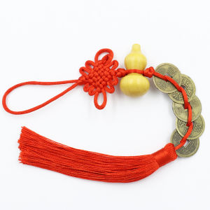 2Pcs Lucky Charm Chinese Lucky Door Coins Feng Shui Decoration Chinese Knot Pangsabit Old Coins for Money Attraction