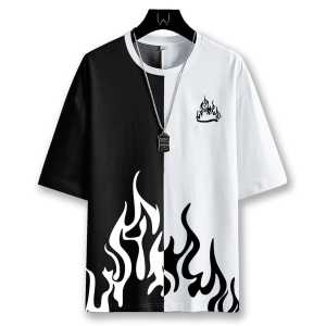 KIYOO-BAJU ATASAN PRIA KAOS FIRE LENGAN PENDEK CASUAL TERBARU