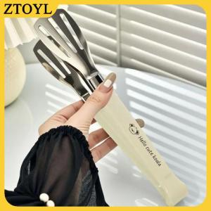 ZTOYL Thép không gỉ thực phẩm kẹp đồ dùng nhà bếp tự chọn Công cụ nấu ăn chống nhiệt bánh mì kẹp bánh ngọt kẹp cho món tráng miệng salad thịt nướng
