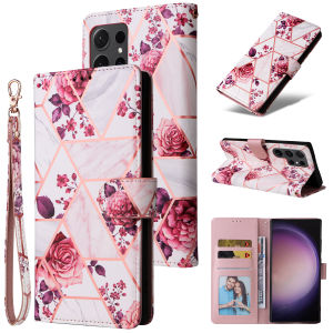 Flip Cover For Samsung With short lanyard Card Case Coin Purse Case Samsung Galaxy S23 Ultra S24 Plus S24U S24 Ultra S25 Plus S22 Ultra S21 Ultra S20 FE Note20 Ultra S25U Wallet Bag Cases Mobile Phone Shell Casing cards slot case