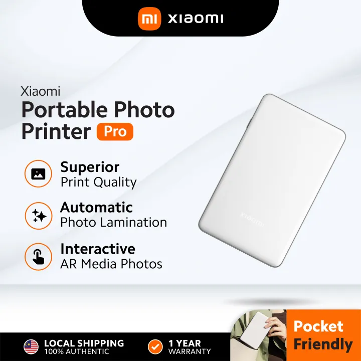 Xiaomi Portable Photo Printer Pro | Dye-Sublimation Printing | AR Photo | Bluetooth 5.2 | 313 DPI | 2×3" Photo Printer