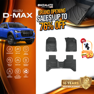 ONEMATE Car Floor Mat Isuzu D-MAX (2021-Present) Premium TPE Waterproof Carpet Karpet Kereta