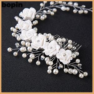 Bopin Sang Trọng Đám Cưới Tóc Trang Sức Cho Cô Dâu Ngọc Trai Tóc Lược Làm Tay Tóc Phụ Kiện Mới