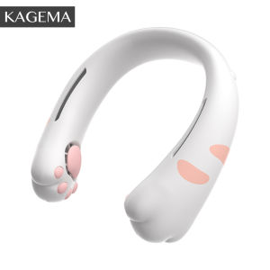 KAGEMA Kids Mini Portable Bladeless Usb Neck Fan Rechargeable Large Capacity Battery Cute Style Silent