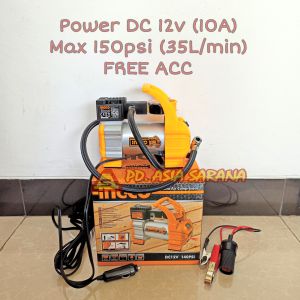 Mini Air Compressor DC INGCO AAC1408 Pompa Angin Kompresor Ban Mobil Inflator