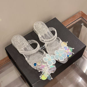 Free Shipping New Fashionable Princess Sandals Jelly-Style WomenS Shoes Casual Outdoor Slippers Crystal-Clear Transparent Clogs
