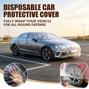 Clear Plastic Car Cover Thickened High Qulity Elastic Waterproof Rainproof Dustproof With String