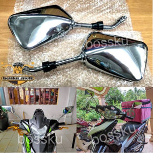 SIDE MIRROR CB4 HONDA YAMAHA 10MM CHROME RS150R EX5 C70 WAVE Y15ZR LC135 RXZ RXZ