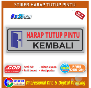 Stiker pintu harap tutup kembali sticker peringatan pintu kamar rumah ruang kantor ketertiban