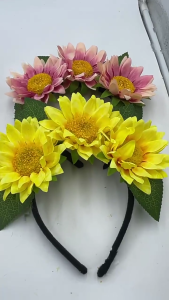 Sunflower Headband Flower Crownpiece for Women and Teens Bohemian Styles Hair Accessory for Parties and Music Festival