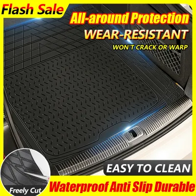 Universal Car Boot Tray PVC Car Trunk Mat Waterproof Anti Slip Durable Car Boot Mat Adjustable Cutting Car Rear Trunk Cargo
