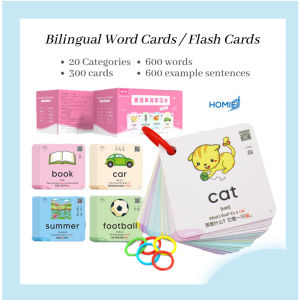 Bilingual Word Flash Cards / Kids Learning Education Shapes Colors Number letter Recognition card