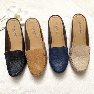 GIÀY mọi nữ da thật BINNA-20 giày da êm mềm đế chống trơn trượt phối đồ công sở đẹp