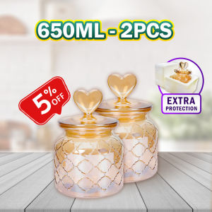 LOVIDA MALAYSIA 650/950/1350mL Nordic Style Airtight Glass Jar Biscuit Snacks Cookies Food Storage Box Container Jar Balang Kaca 密封罐 食品收纳盒