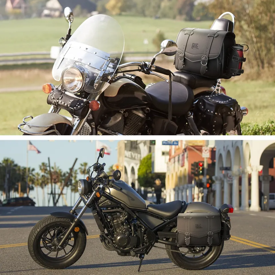 Motorcycle Side Bag Saddlebag 15L PU Waterproof Universal For