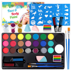 20 Colors Body Skin Face Painting Makeup Kit Stencil Water-Based Non-Toxic All Skin Party Birthday Halloween Carnivals