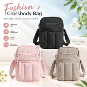 Ultra Lightweight Portable Canvas Phone Bag for Women Men Casual Crossbody Bag for Walking Fashion Small Purse