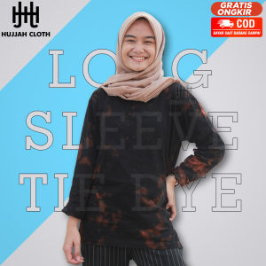 Kaos Tie Dye Wanita Lengan Panjang Bahan Katun Combed